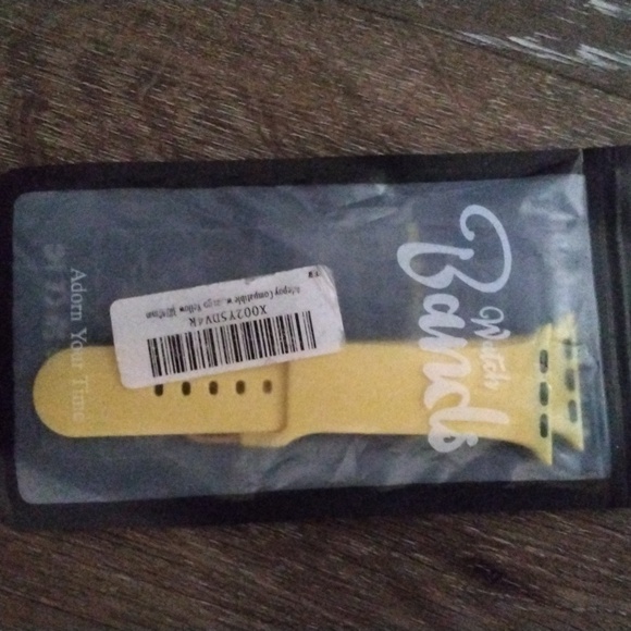 NWT: WATCH BANDS; "ADORN YOUR TIME "APPLE COMPATIBLE, MANGO YELLOW, 38/4Cmm - Picture 3 of 8